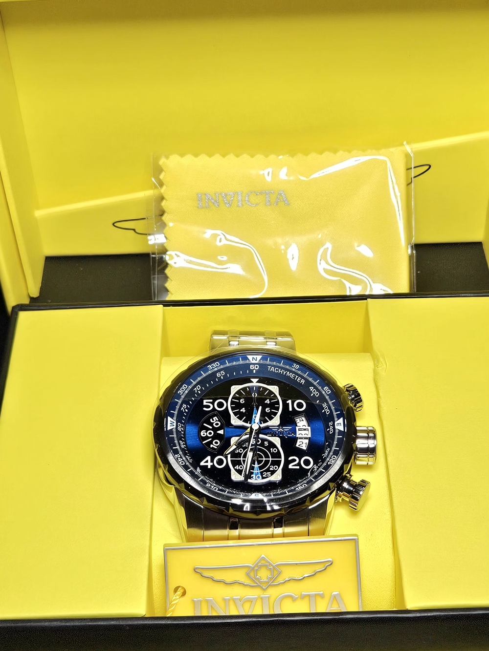 NWT Invicta Aviator Chronograph Blue Dial Men's Watch 22970